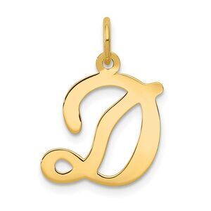 14k Yellow Gold, Sophia Collection, Small Script Initial D Pendant